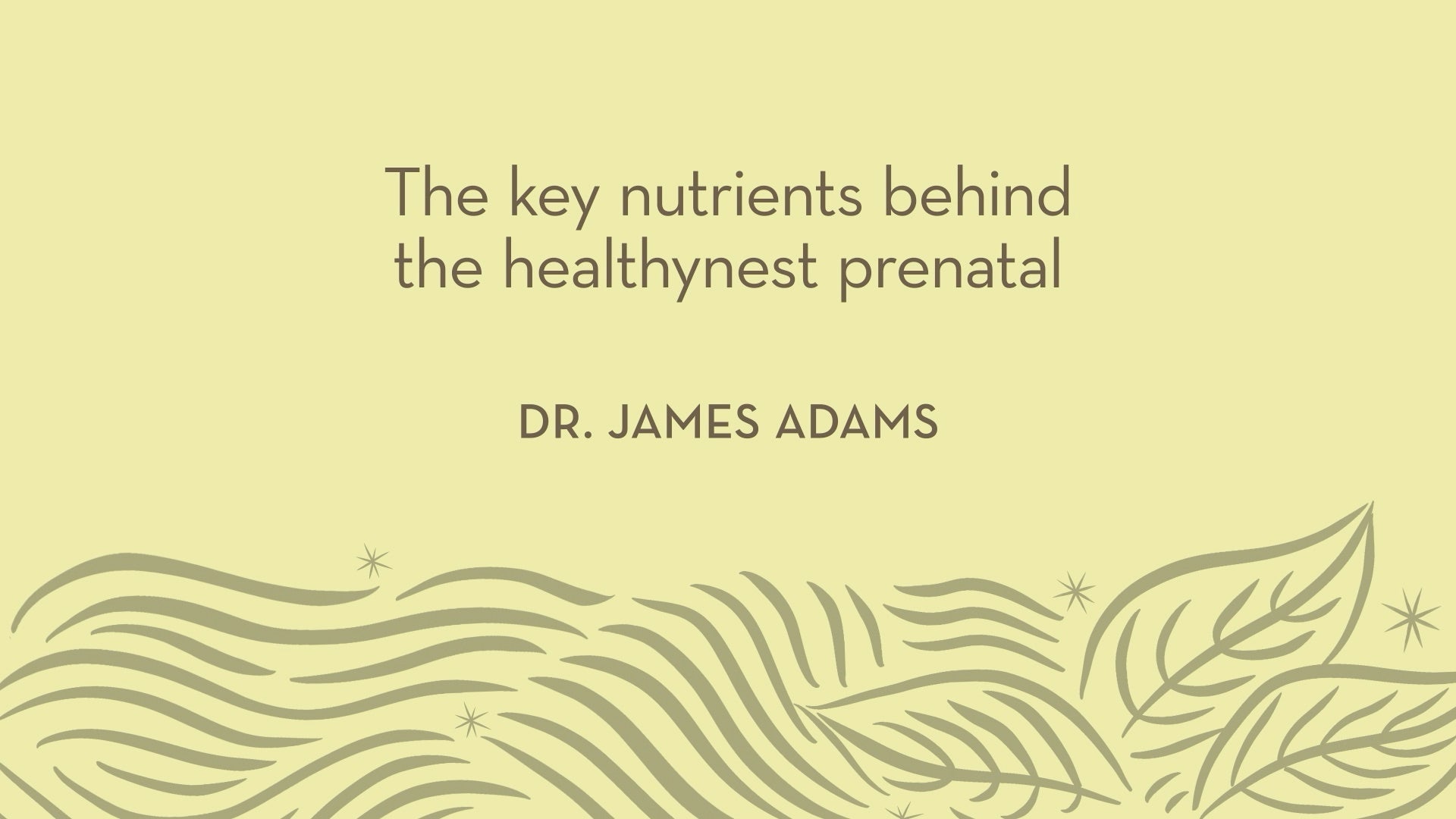 Dr. Adams | The key nutrients behind the healthynest prenatal