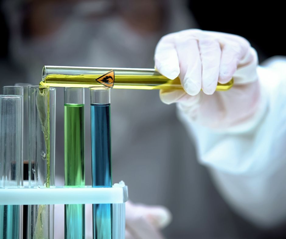 Sketchy chemicals in test tubes.